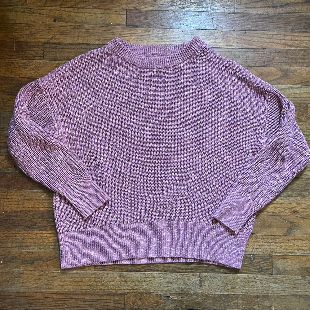 Like New Universal Thread Chunky Knit Crewneck Sweater Pink Space-Dye Size XL